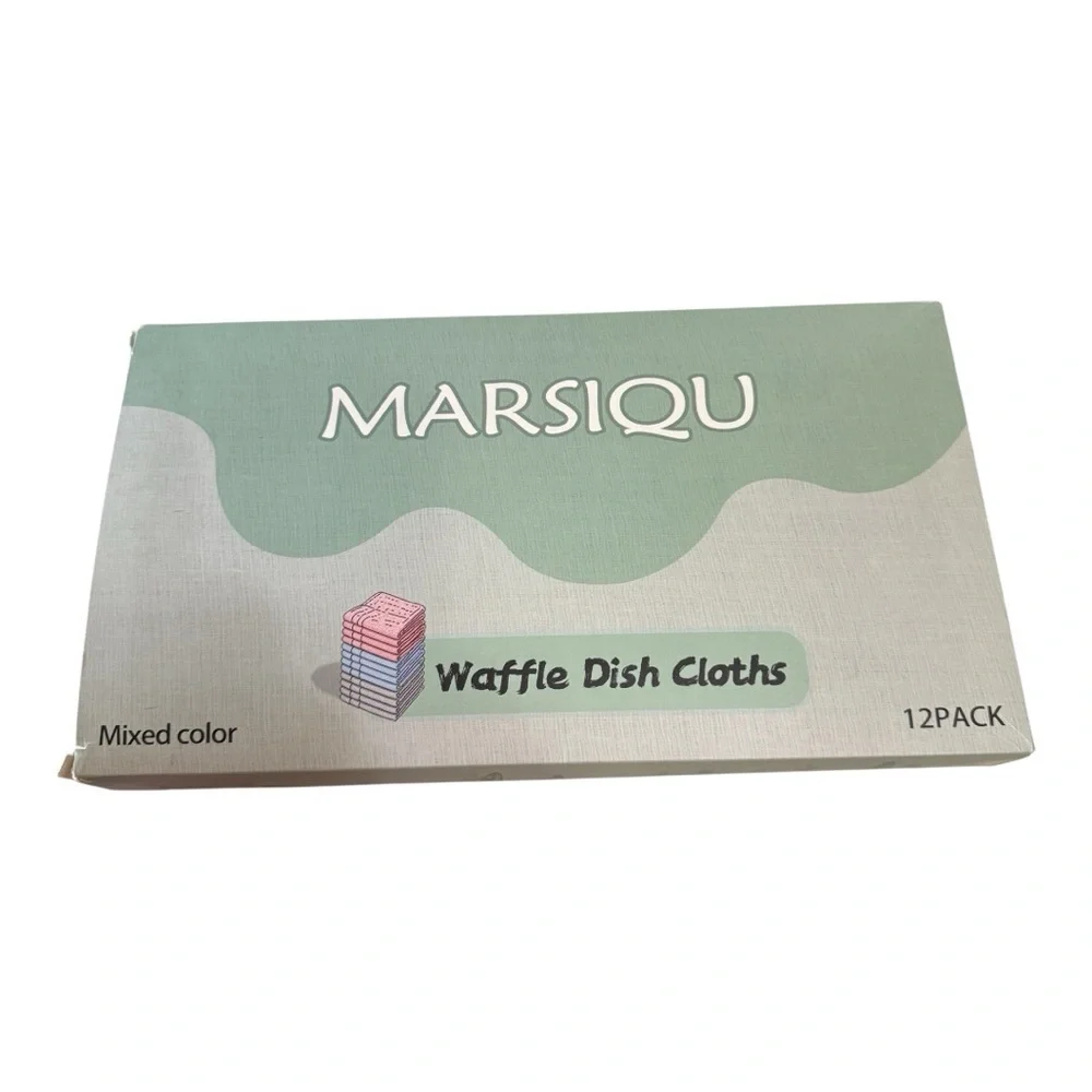 Marsiqu 12-Pack Waffle Dish Cloths – Mixed Colors, New in Box